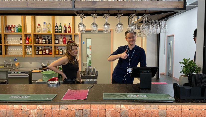 Meet our ArtBar Manager Hubert and one of our student staff, Amber