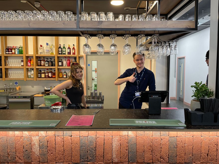 Meet our ArtBar Manager Hubert and one of our student staff, Amber