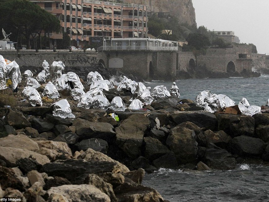 Group of migrants seeking shelter in Ventimiglia  (AFP/Getty Images)