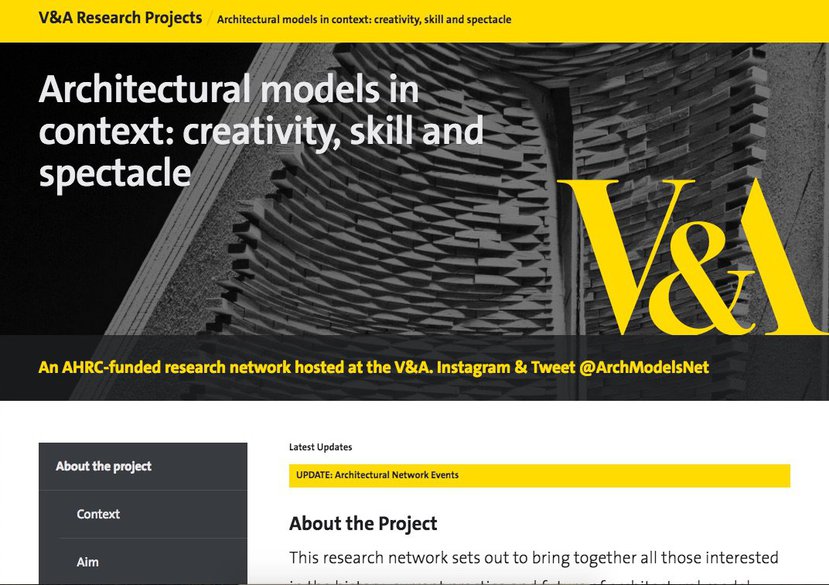 Architectural Models in Context: Creativity, skill and spectacle, AHRC funded International Research Network
