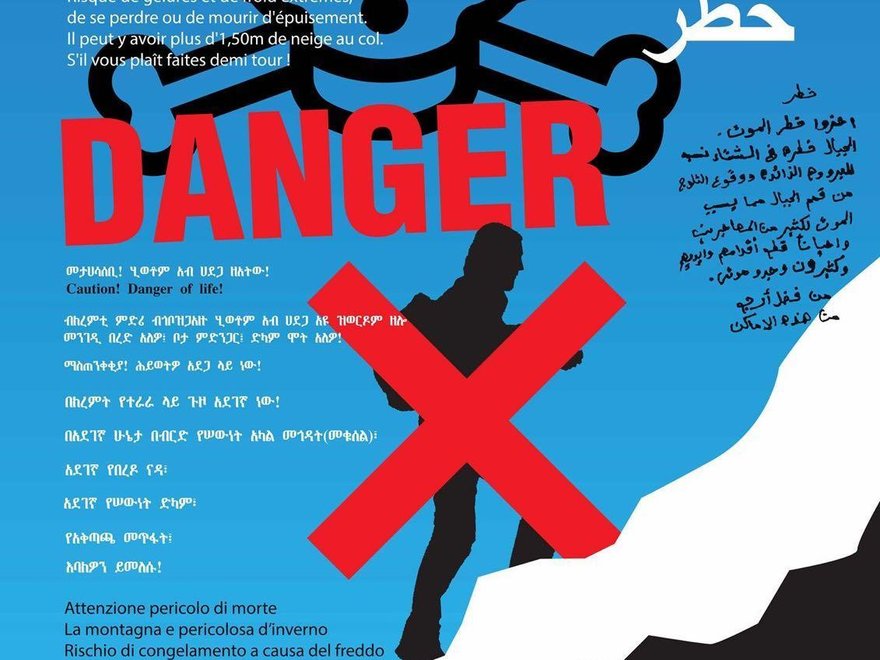 Brochure, “Mountain in winter is dangerous”, winter 2017 (Rainbow4Africa)