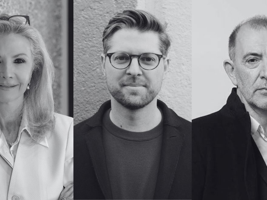 Black and white collage for upcoming IN SESSION talk including headshots of guest speakers