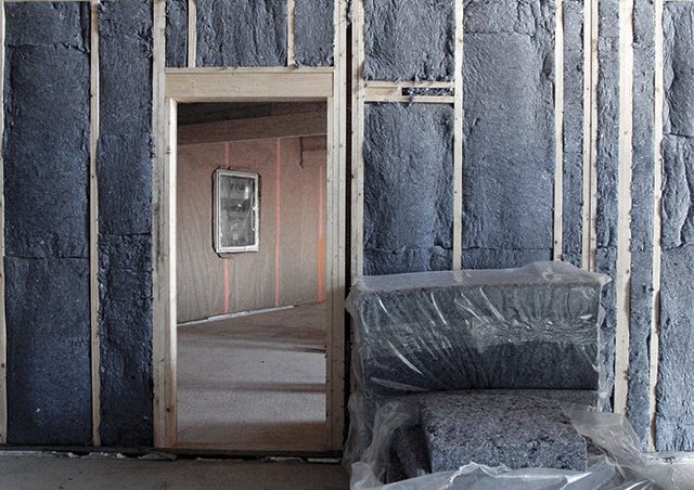 Installation of Metisse, recycled cotton insulation