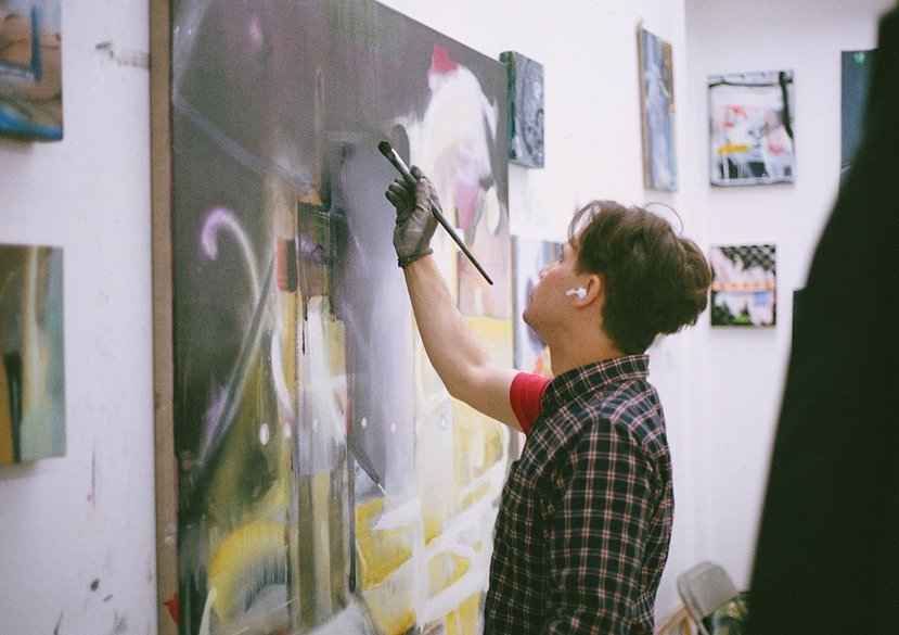 Jan Valik in the Painting Studios