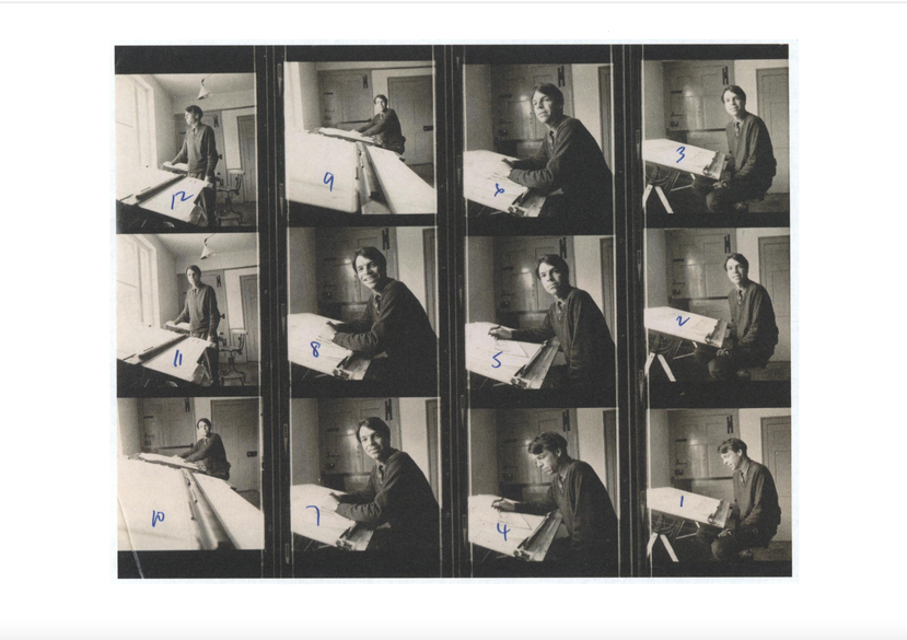 Contact sheet of photographs of the rural architect John Voelcker (1927-1972)
