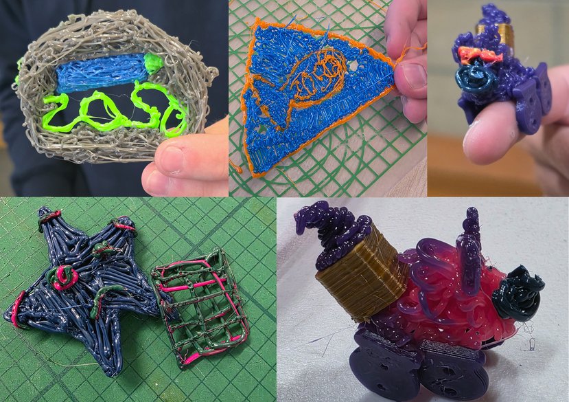 Creative outcomes produced by pupils at Kirkwall Grammar School during plastics remanufacturing workshops that were held as part of the Orkney International Science Festival 2025.
