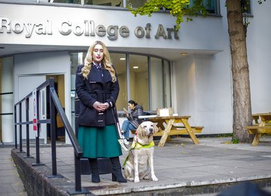 Kimberley and her Guide Dog Tami