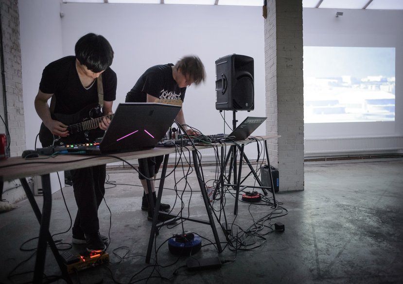Lawrence Lek and Clifford Sage, Live & Ambient, 2017. As part of ‘LOST SENSES’ exhibition at Yinka Shonibare Studio Guest Projects, London. ph: Massimiliano Giorgeschi