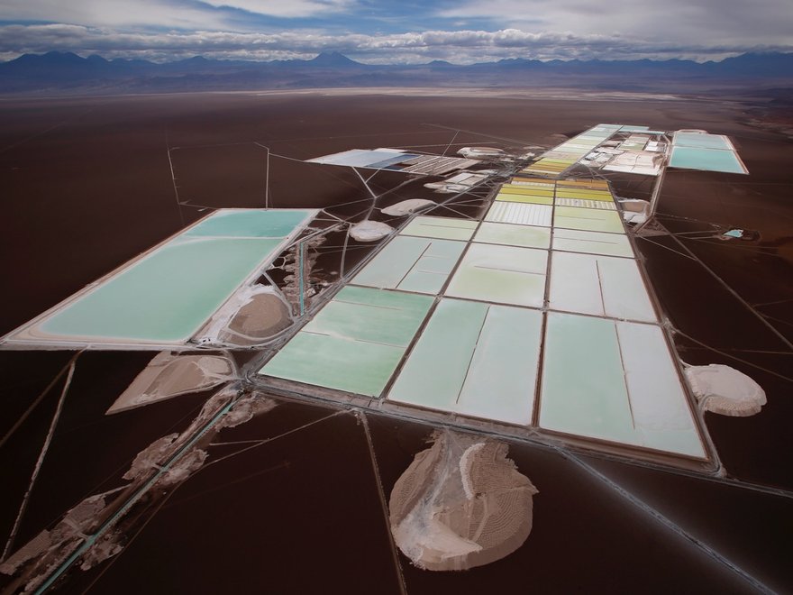 Lithium evaporation pools, Atacama, Chile