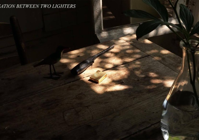 CONVERSATION BETWEEN TWO LIGHTERS, film by Masha Mombelli, 3 min, 2023, (part of a series LOST &FOUND)