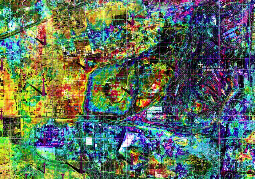 Mines Minerals Magnets, MA Architecture thesis project, radiation map, 2019