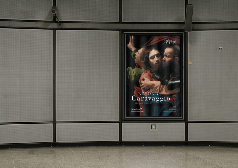 Exhibition and campaign design for Beyond Caravaggio, The National Gallery, 2016