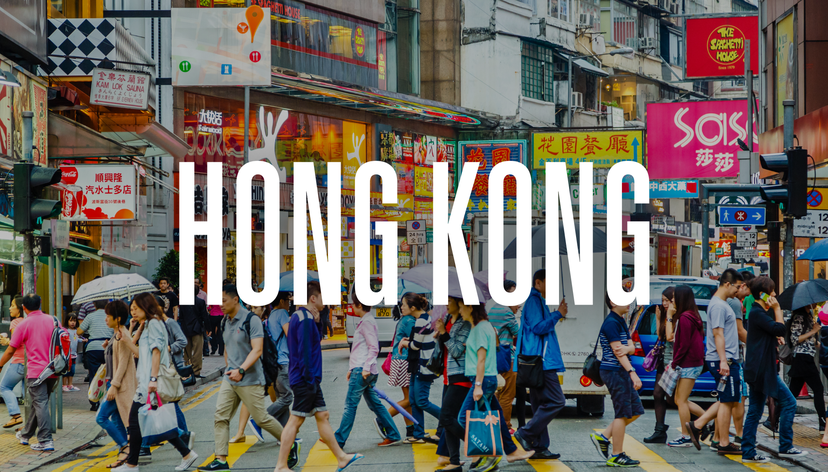 Busy street in Hong Kong