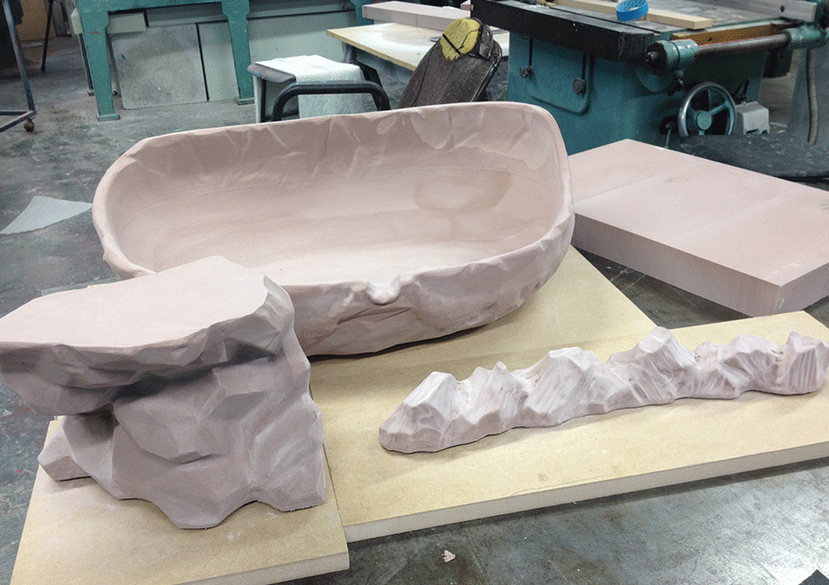 CNC models of missing elements of the fountain