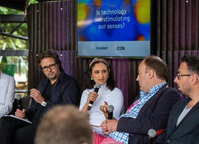 Priya moderating a talk about technology and the senses at Clerkenwell Design Week