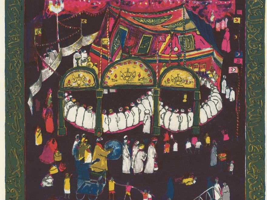 an etching very colourful