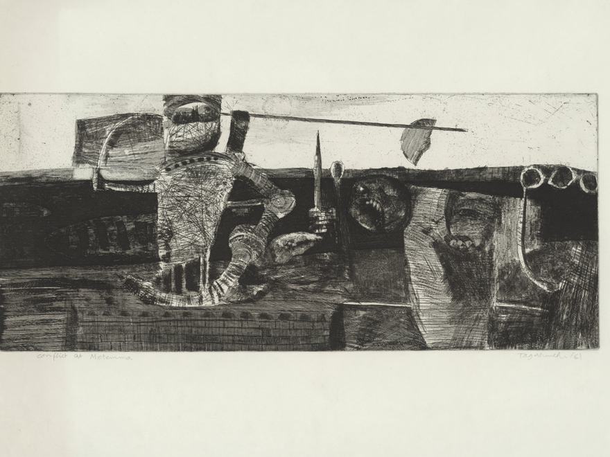 an etching black and white