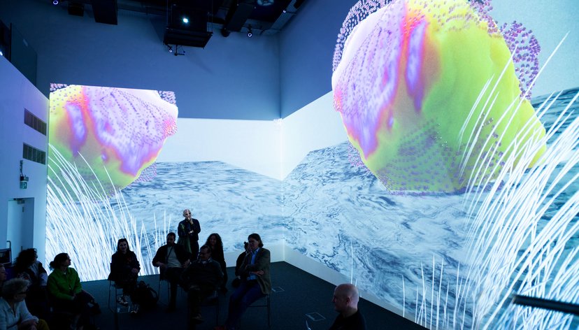 Polymorph research project. A physical AI system that generates a sensuous, playful world of light, vibration and shifting forms.