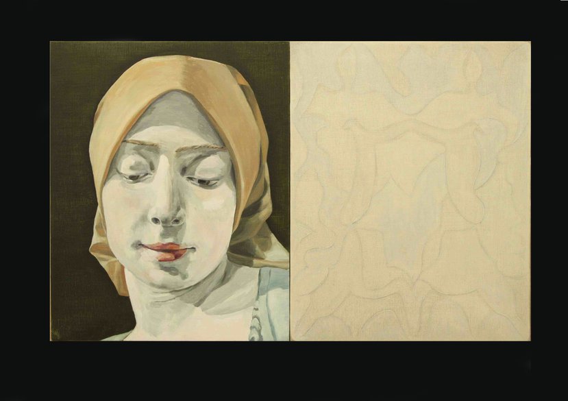 Prosopopoeia (Dalou, unknown (V&A)), 25 x 40 cm, oil on board, 2016