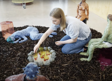 RCA2023 Sculpture student film still featuring Ebba Grahn