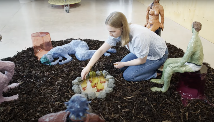 RCA2023 Sculpture student film still featuring Ebba Grahn