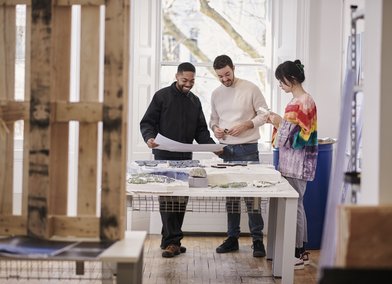RCA students in the studio