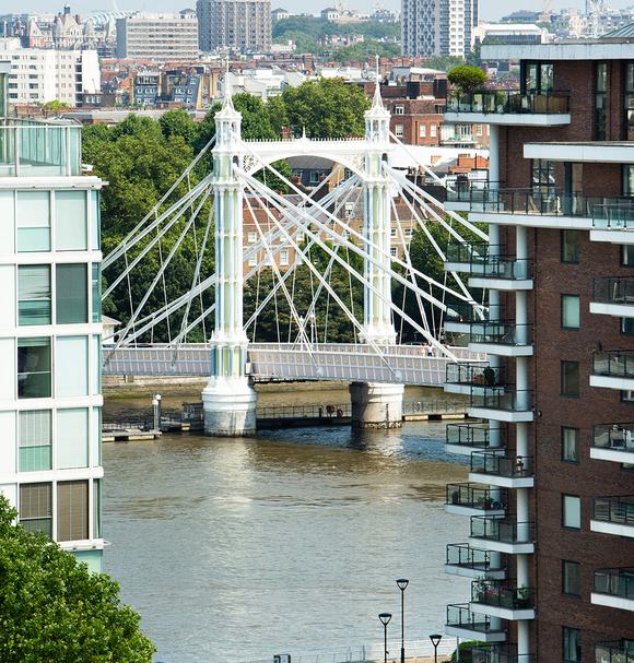 Albert Bridge London, View from Terrace RCA Battersea Campus