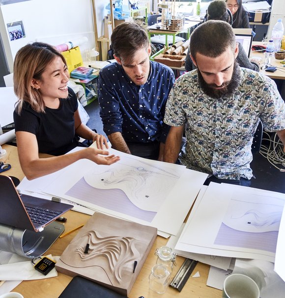 Reviewing work in the School of Architecture Studios (photo: Richard Haughton)