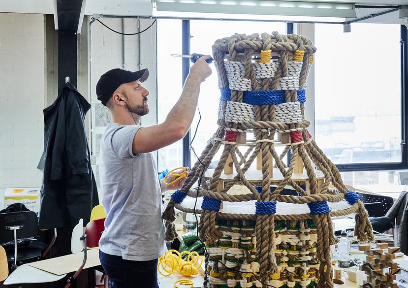 Working on a piece in the School of Architecture Studios (photo: Richard Haughton)