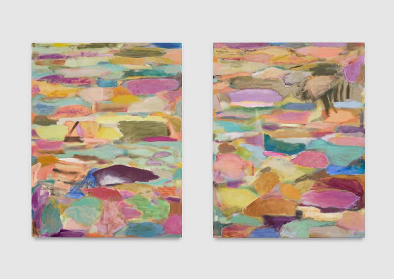 Tamalpais (for E) and Berkeley (after D), both oil on linen, 181 x 140 and 181 x 141 cm, 2023