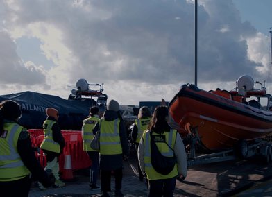 RCA School of Design students on a research visit with the RNLI