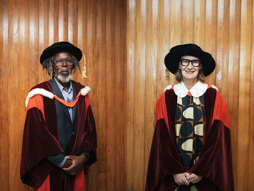 Photographs of RCA Honorary Doctors Hurvin Anderson and Orla Kiely by Amelia Allen