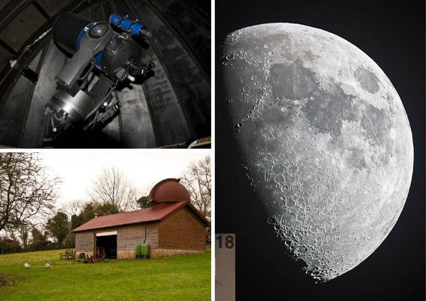 Design research probe result of user making their own telescope and the image of the moon captured from it