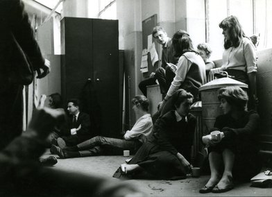 Derek Boshier with fellow Painting students, c.1959