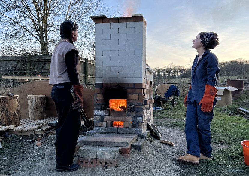 Firing the newly built Fast Fire kiln at Oxford Kilns, March 2025