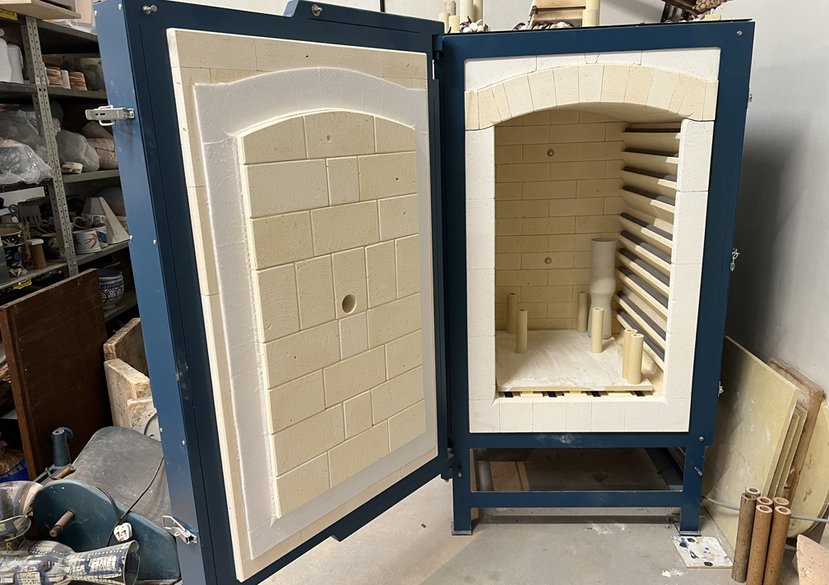 One of the MAKE Southwest Working Group’s electric kilns, November 2025