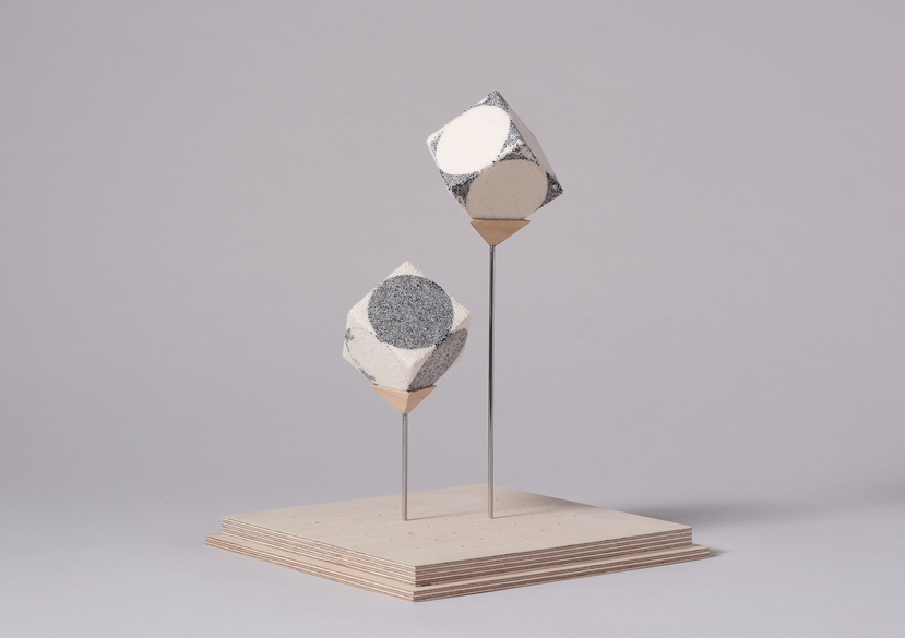 Two Cubes, 5x5x5cm, Wool & Cotton