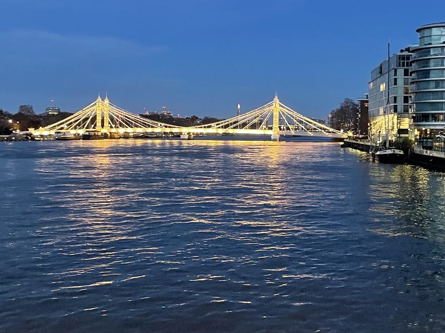 photograph of the River Thames at night