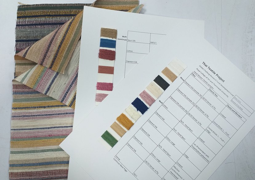 Samples and test yarn reference sheets