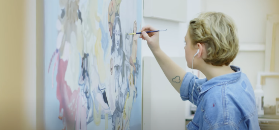 Painting student