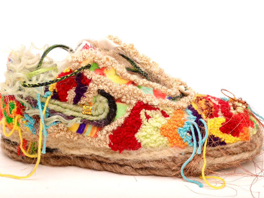 A show with a tufted woven design