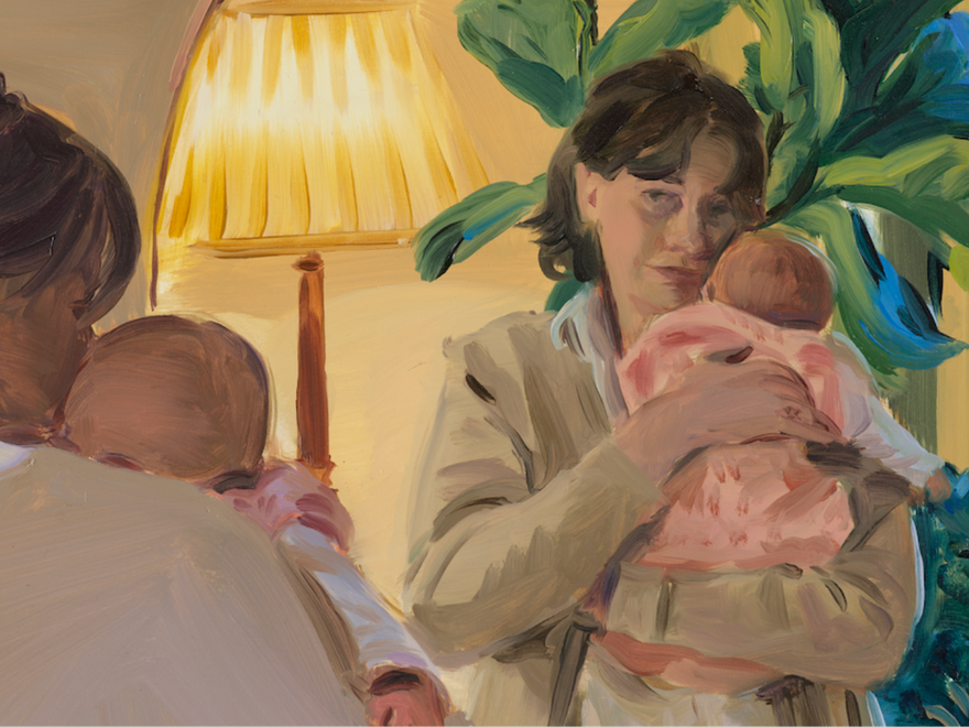 A painting of a mother and baby