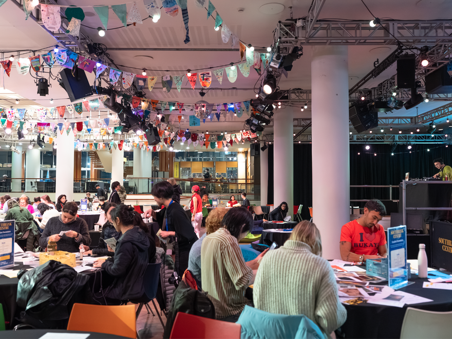 tables with people crafting