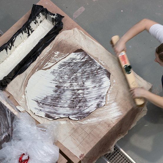 Serena Dicks in the workshop