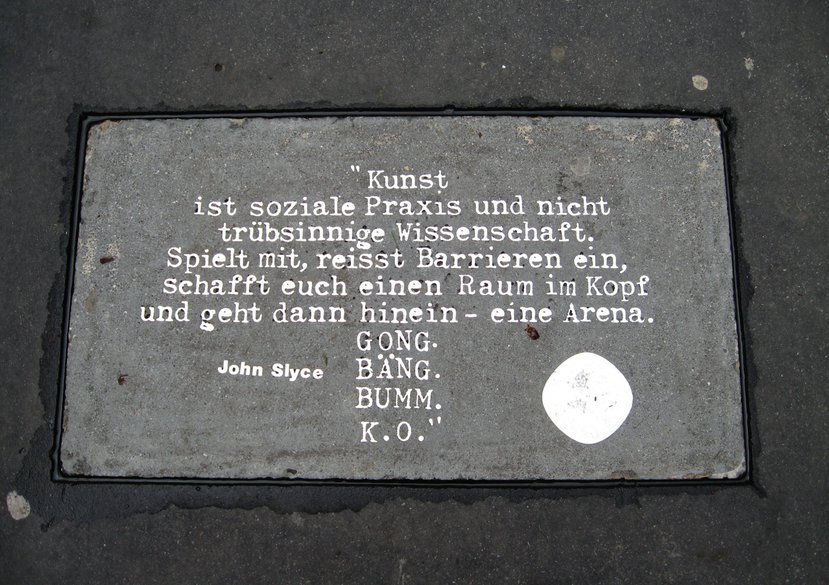 Text installation: pavement, Bregenz, Austria