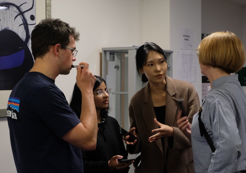 Students talk to Carolyn Runcie