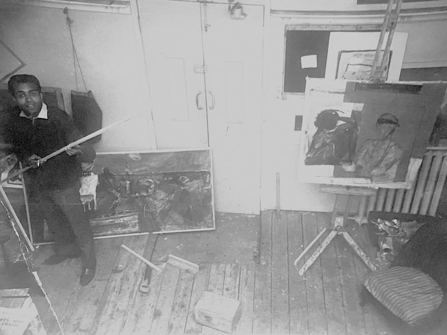 a man in an artist studio
