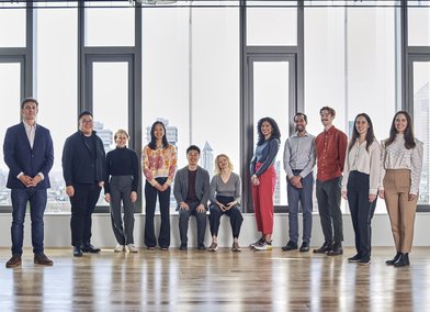 The 2022 Terra Carta Design Lab winners (ZELP, The Tyre Collective, Amphico, Aerseeds) Credit: Kasia Bobula / RCA