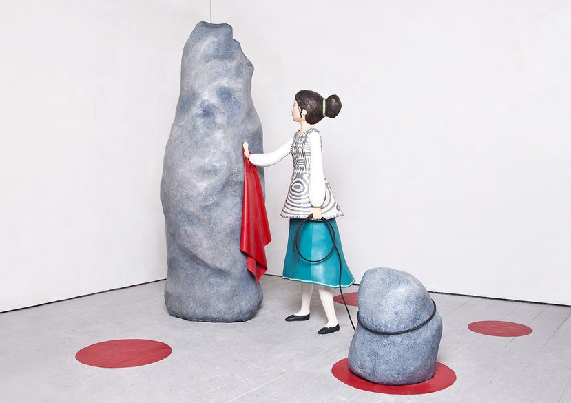 The Rock Collector , 2017, mixed media