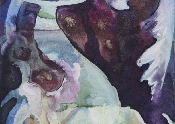 The Semi-Detached, 20x30cm, Ink and acrylic on canvas, 2023